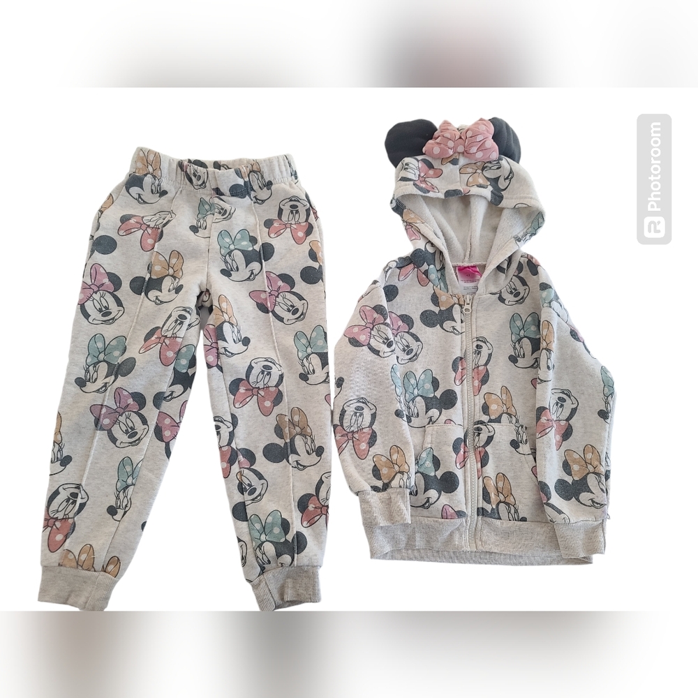 Disney Minnie Ser Hoodie Jacket and Pants Toddler Girl Size 4T